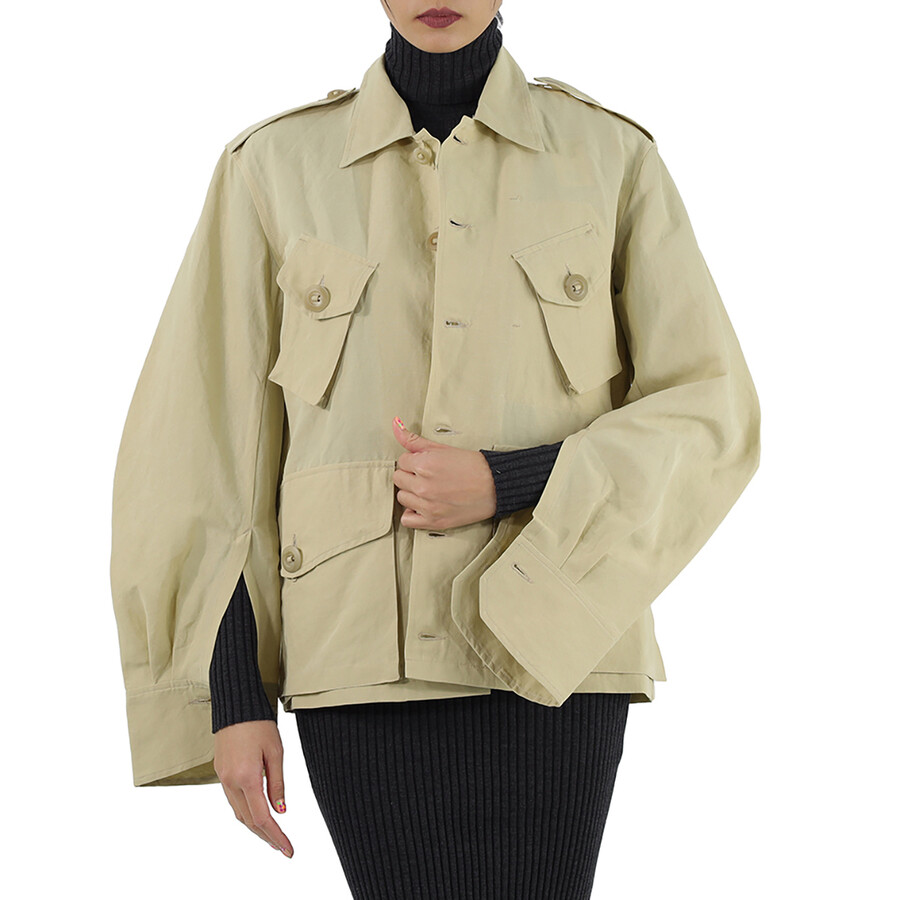 Ladies Sand Cotton-Linen Mue Jacket