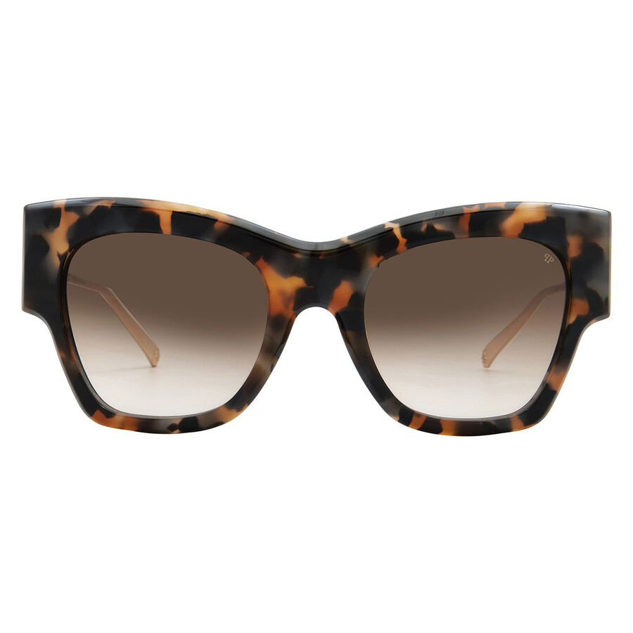 Philipp Plein Brown Gradient Butterfly Ladies Sunglasses Spp120m 0kha 53 In Brown