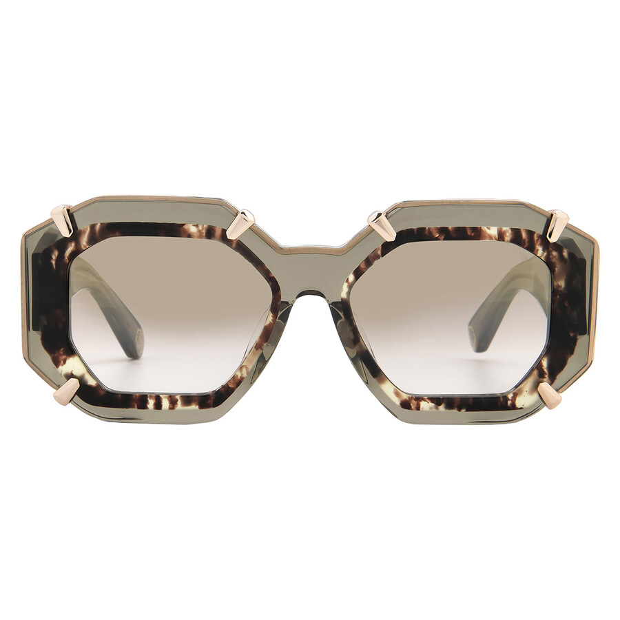 Philipp Plein Brown Gradient Geometric Ladies Sunglasses Spp098v G61g 53
