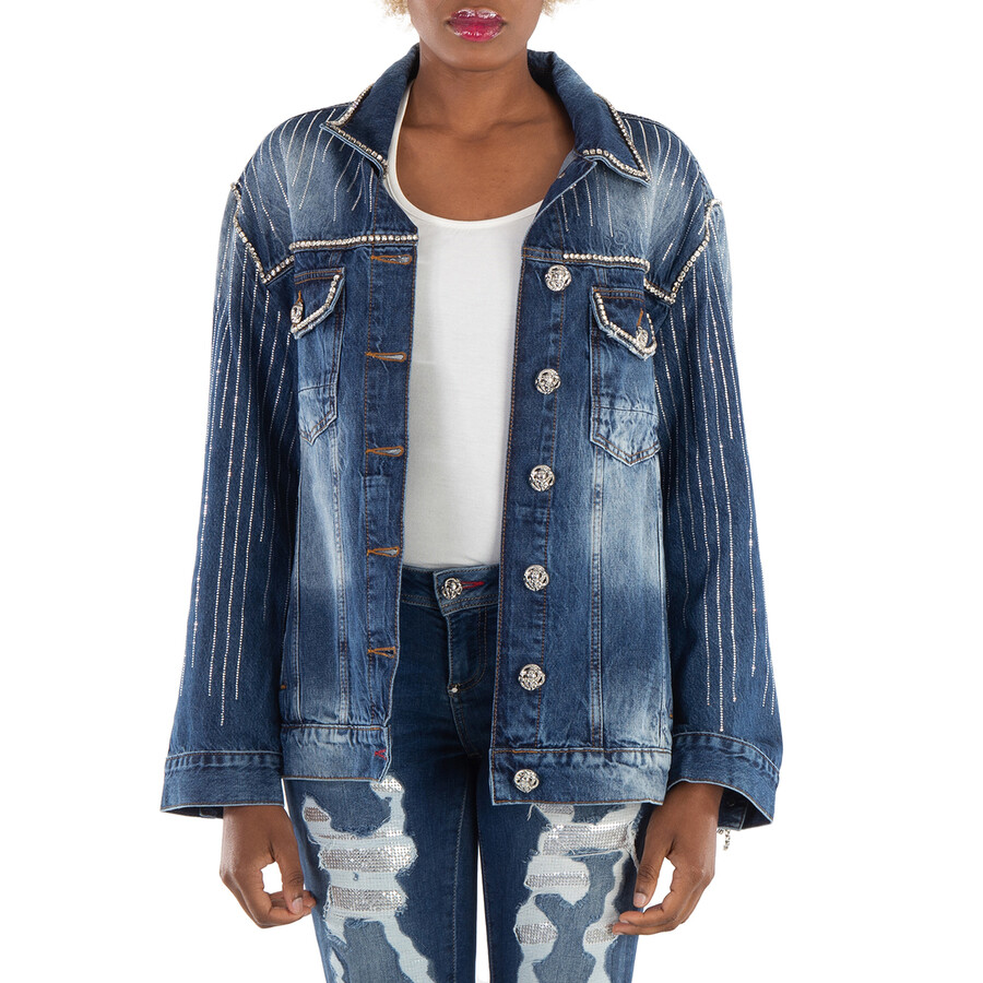 Crystal Fringe Denim Jacket