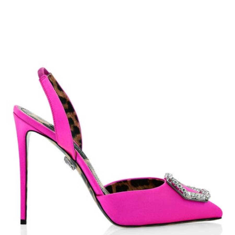 Escarpins Philipp Plein Strass Crâne Néon Jaune - Taille 40EU/9US, Cuir Verni, Neuf Avec Défauts