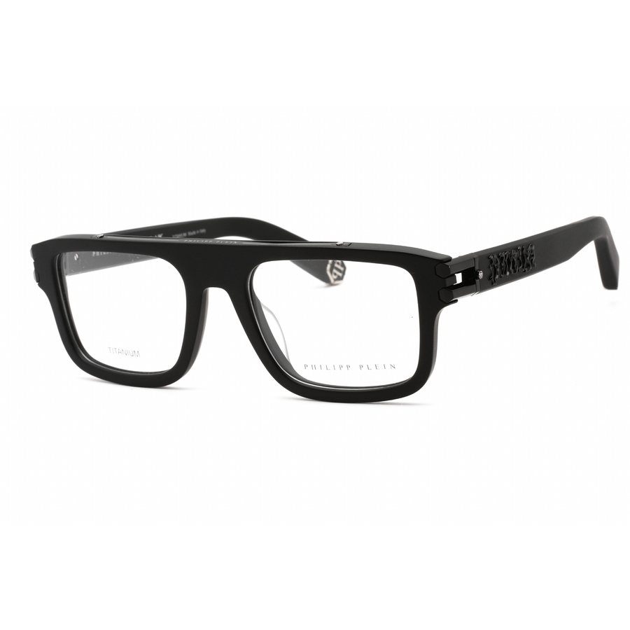 Philipp Plein Men's Black Rectangular Eyeglass Frames Vpp021v