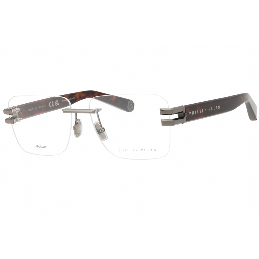 Philipp Plein Men's Black Rectangular Eyeglass Frames Vpp086m