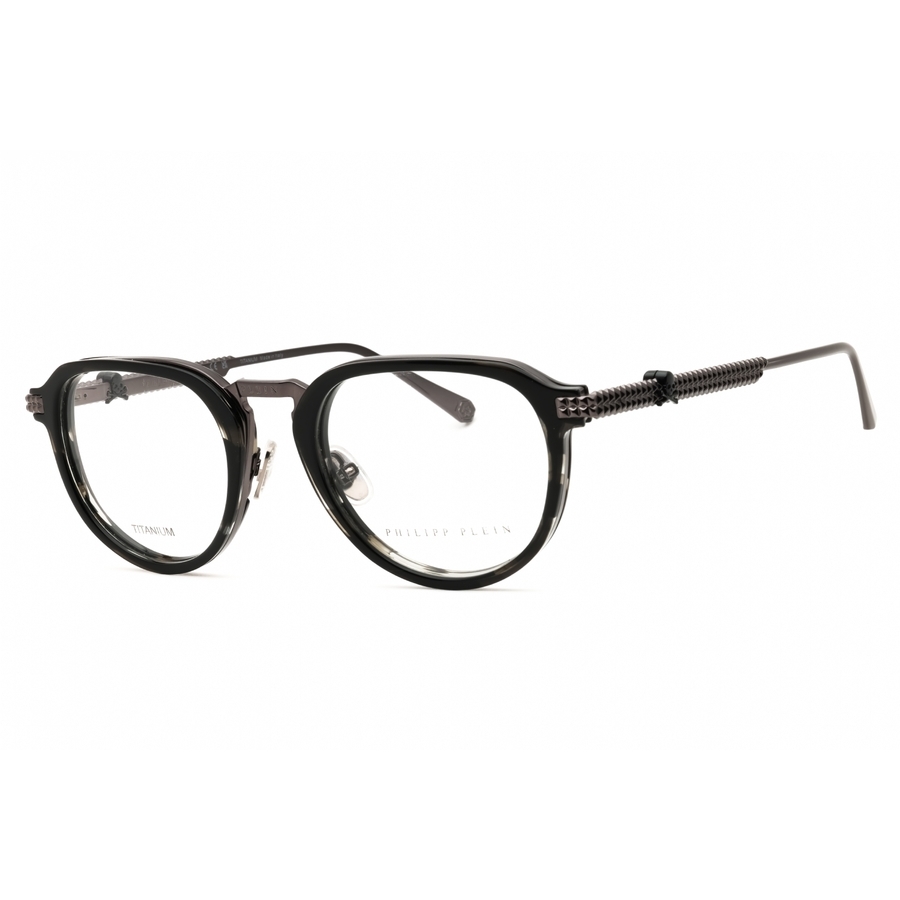 Philipp Plein Men's Black Round Eyeglass Frames Vpp116v