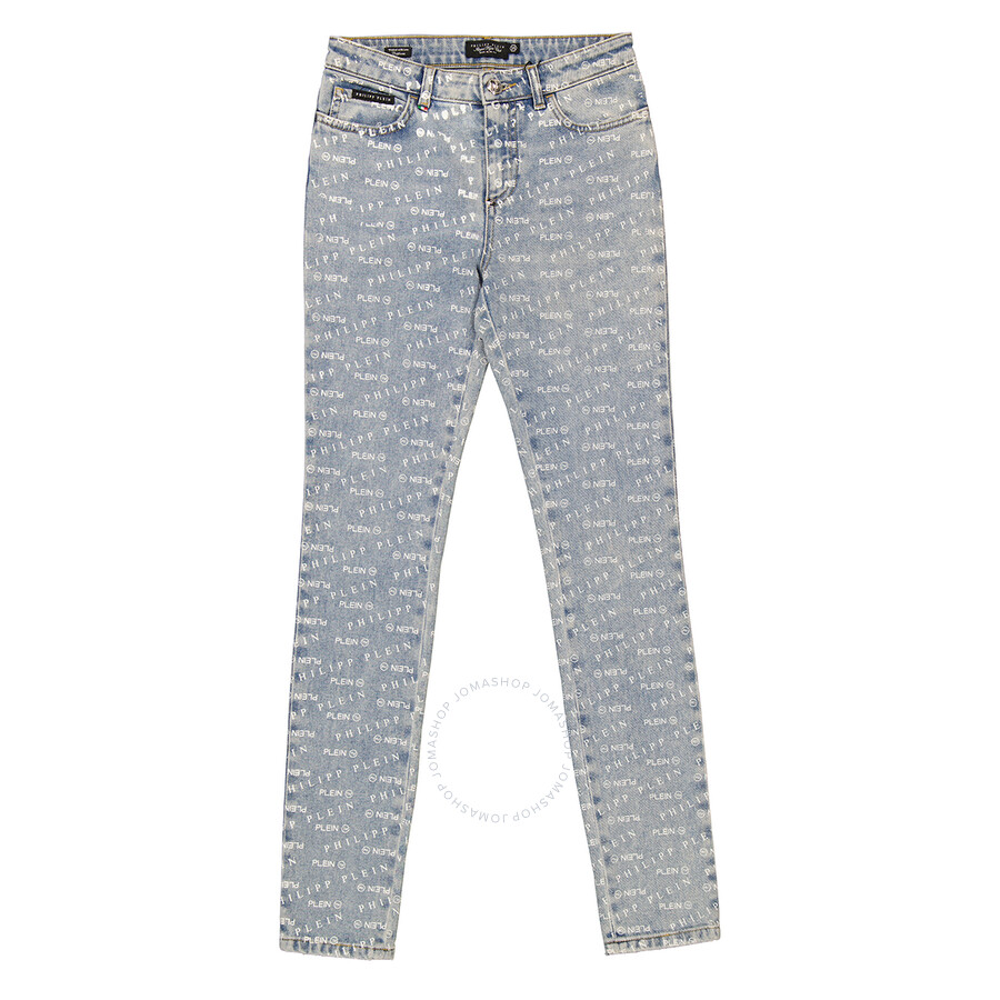 Philipp Plein Miss Slim Fit All Over Pp In Neutral