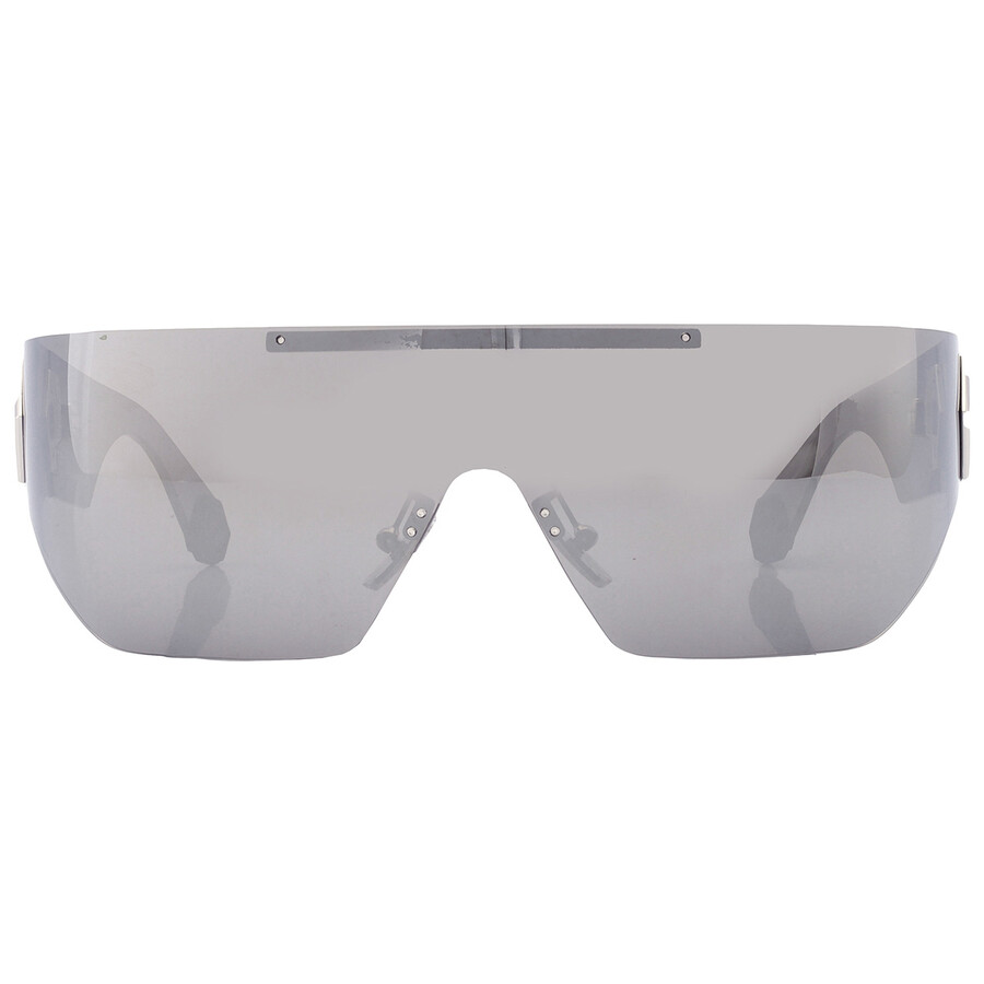 Philipp Plein Silver Mirror Shield Ladies Sunglasses SPP029M 579X  