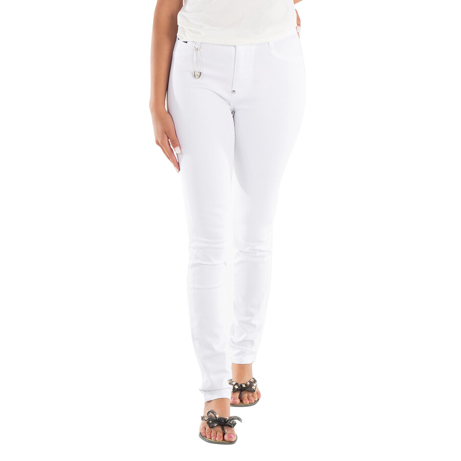 White High-Waist Cotton Jeggings
