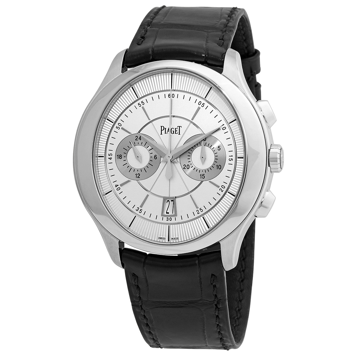 Piaget Gouverneur 18kt White Gold Chronograph Automatic Silver Dial Men's Watch G0A38112