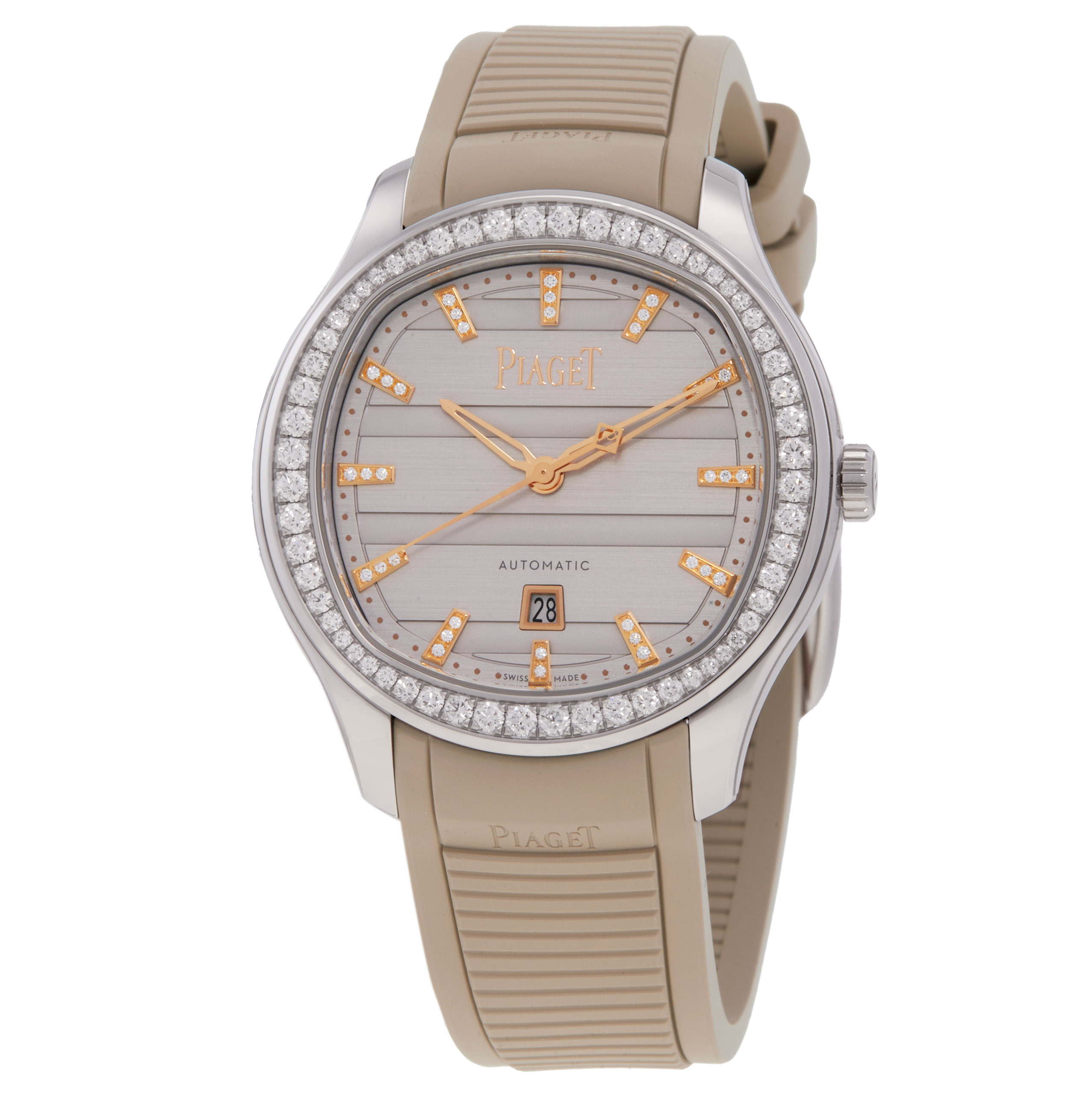 Piaget Polo Signature Date 36mm Automatic Diamond Grey Dial Watch G0A51011