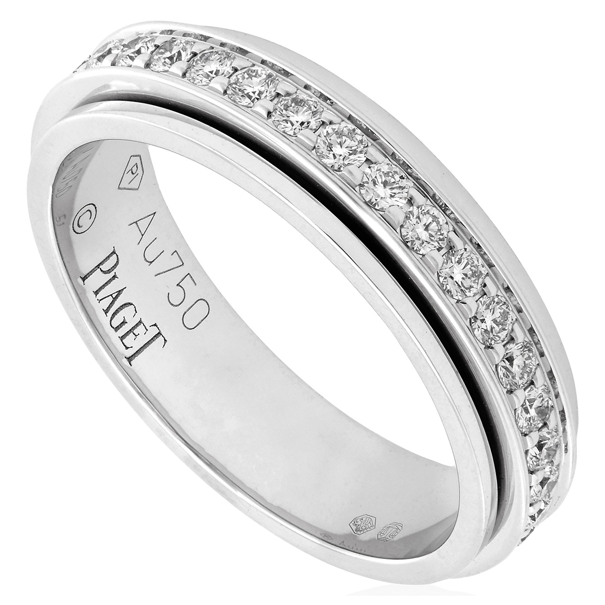 Piaget Possession 18k White Gold .56 CT Diamond Wedding Ring, Size