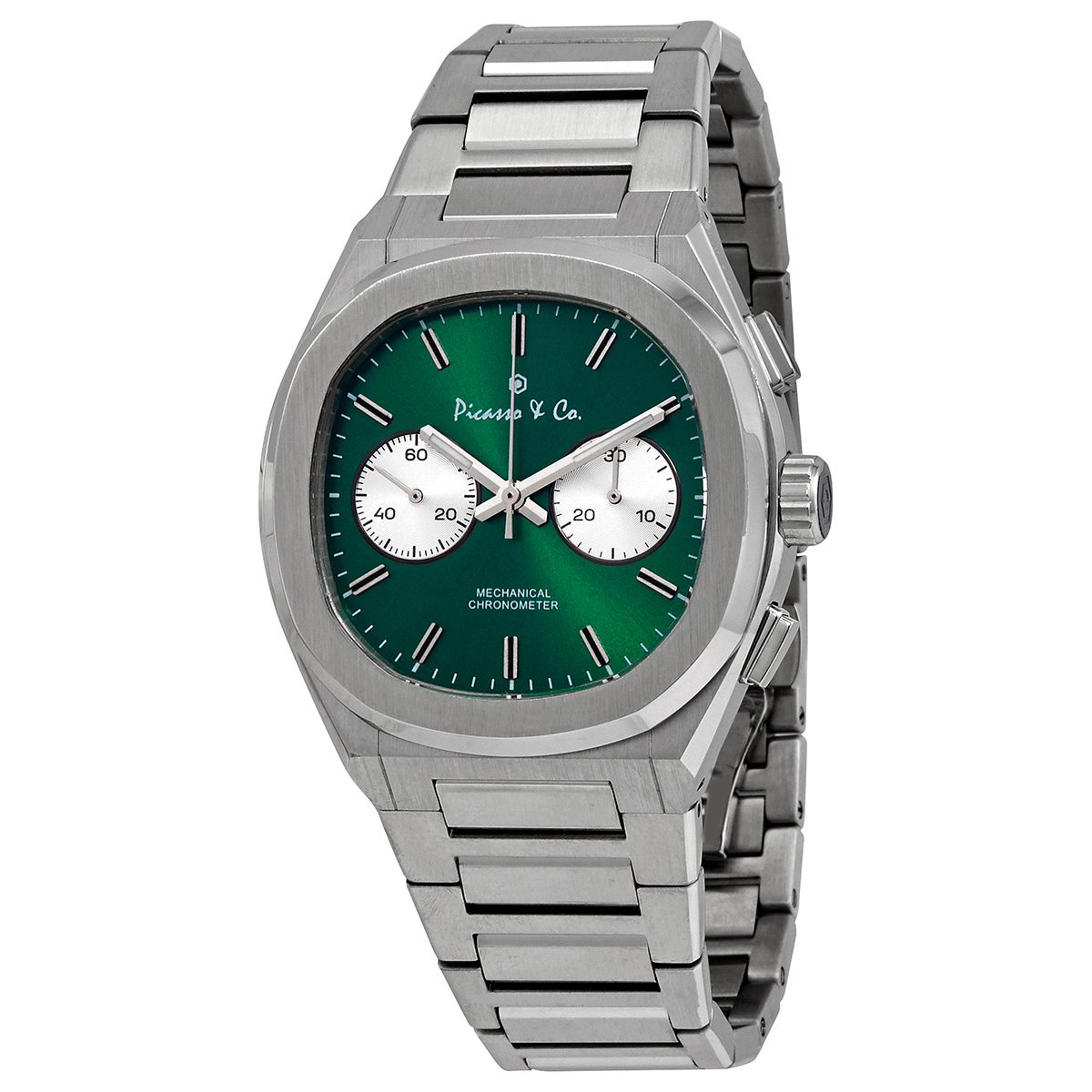 Picasso and Co Chairman II Chronograph Hand Wind Green Dial Men's Watch PWCH2GRSS