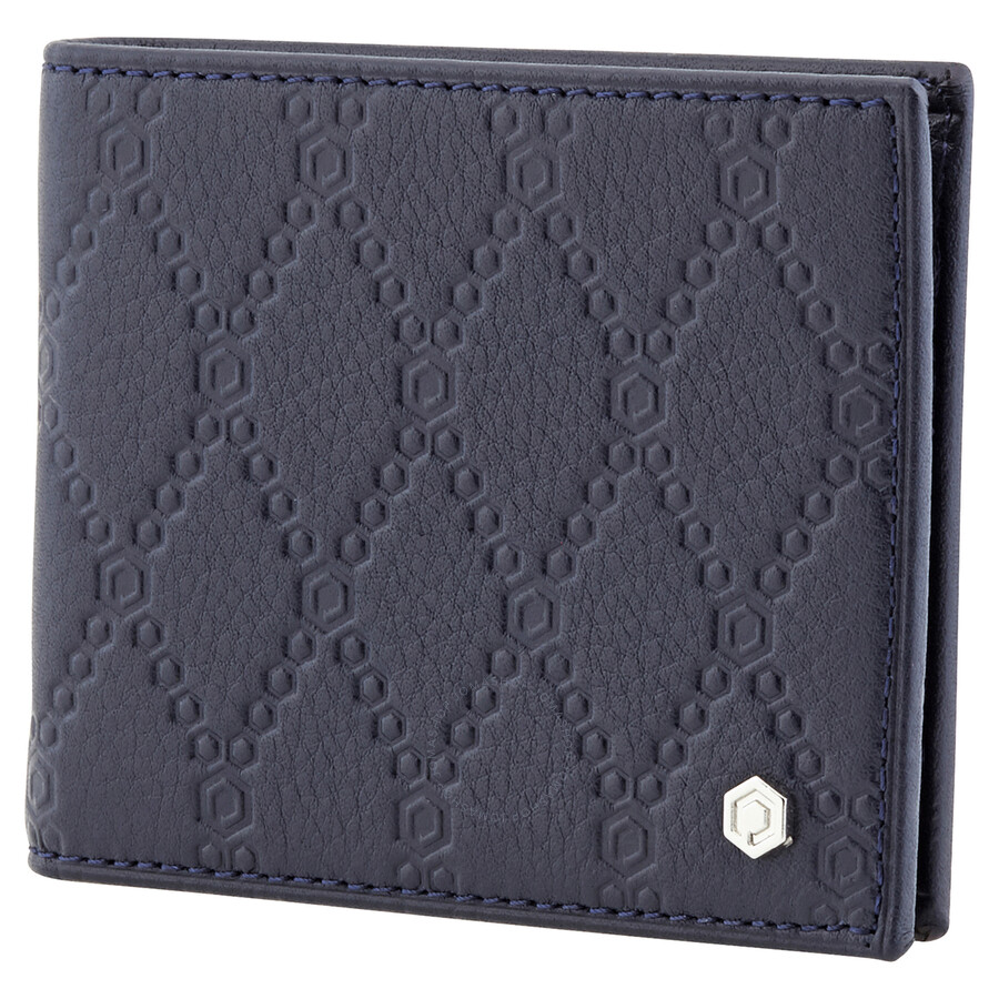 Picasso And Co Slim Leather Wallet- Navy Blue In Blue
