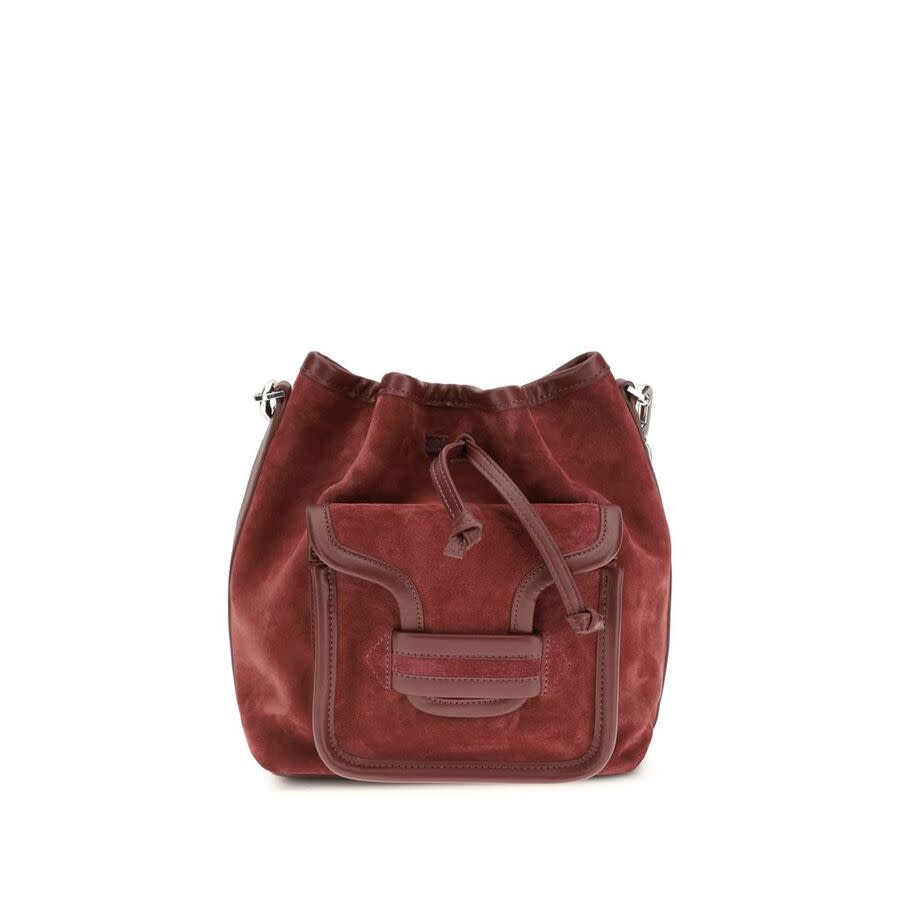 Pierre Hardy Calf Leather Bucket Bag — Red