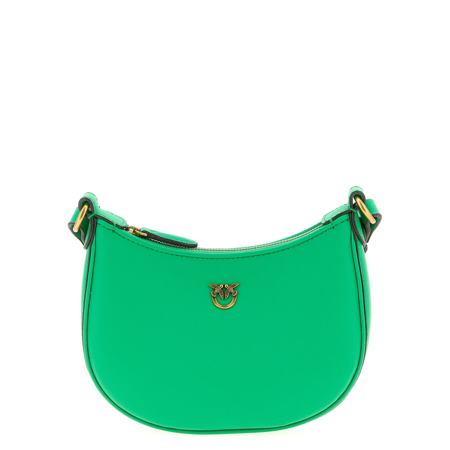 Pinko Baby Half Moon Shoulder Bag In Green