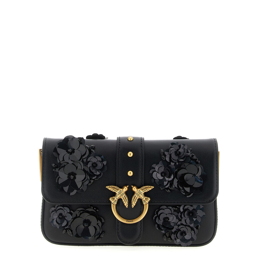 Pinko Baby Love Slouchy Small Shoulder Bag In Black