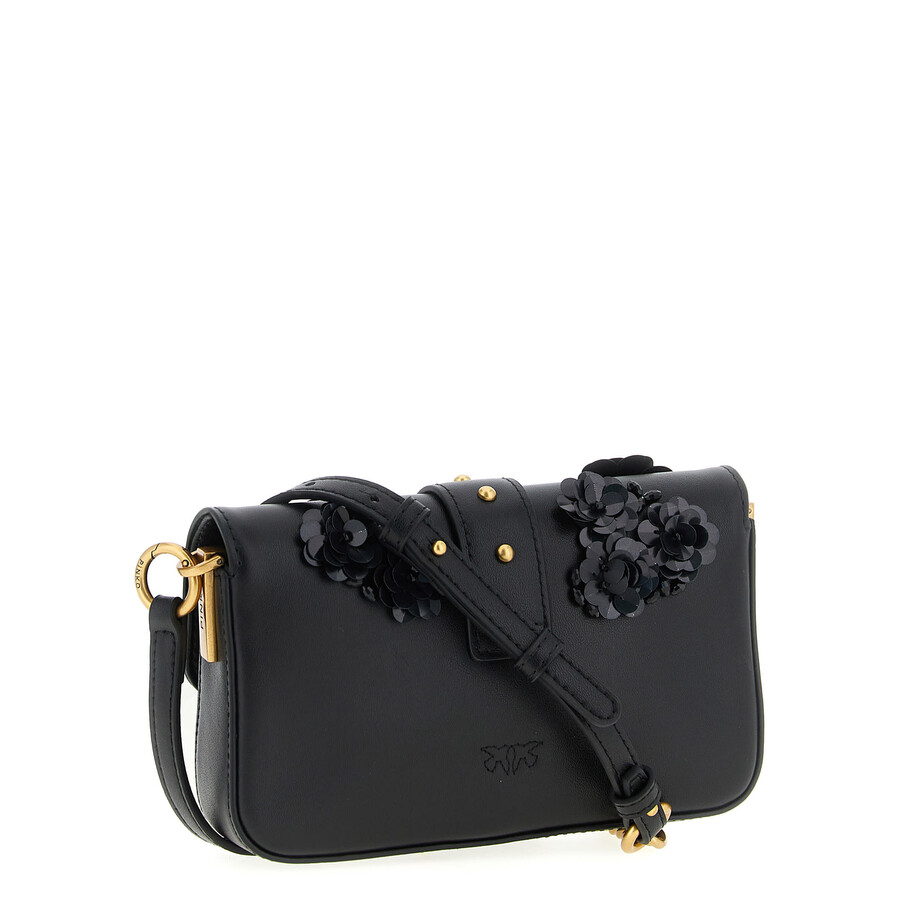 Pinko Baby Love Slouchy Small Shoulder Bag In Black