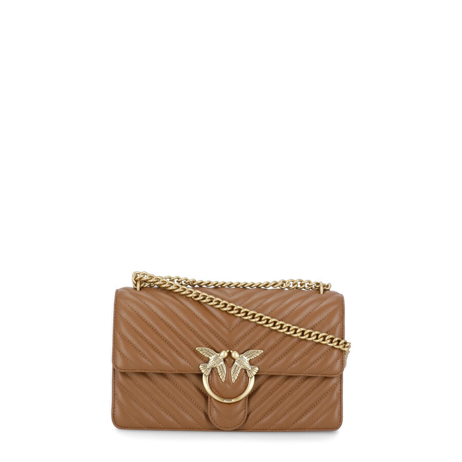 Pinko Love One Mini Shoulder Bag In Brown