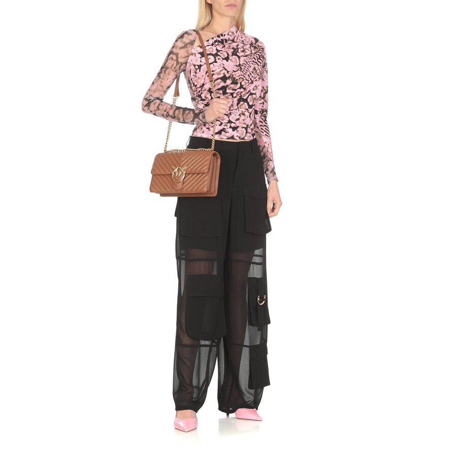 Pinko Love One Mini Shoulder Bag In Brown