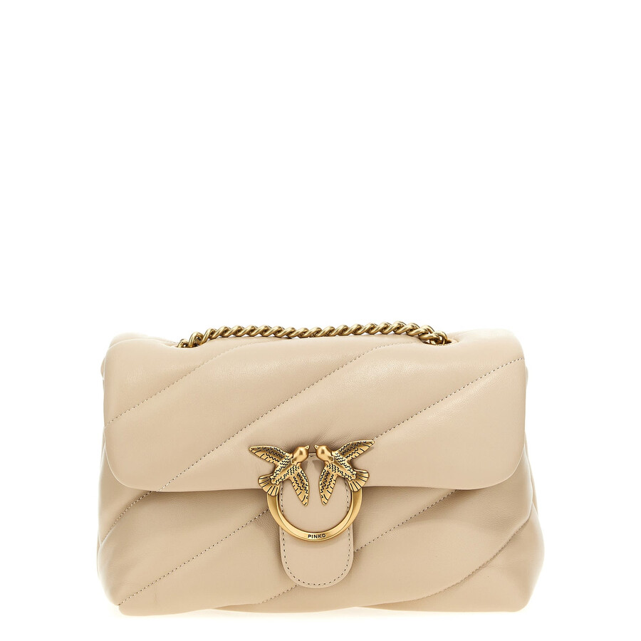 Pinko Classic Love Bag Puff Maxi Quilt Crossbody Bag In Sand