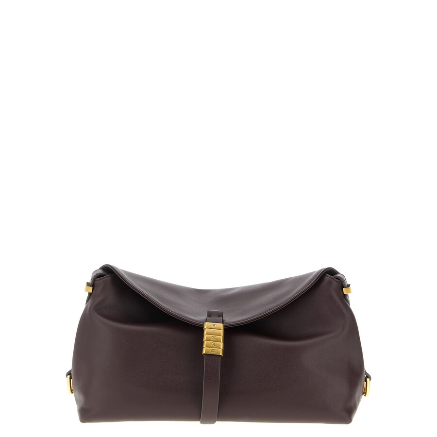 Pinko Classic Saddle Baguette Medium Shoulder Bag In Red