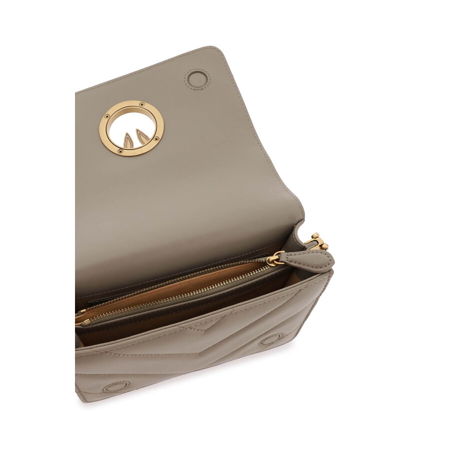 Pinko Click Mini Love Bag In Gray