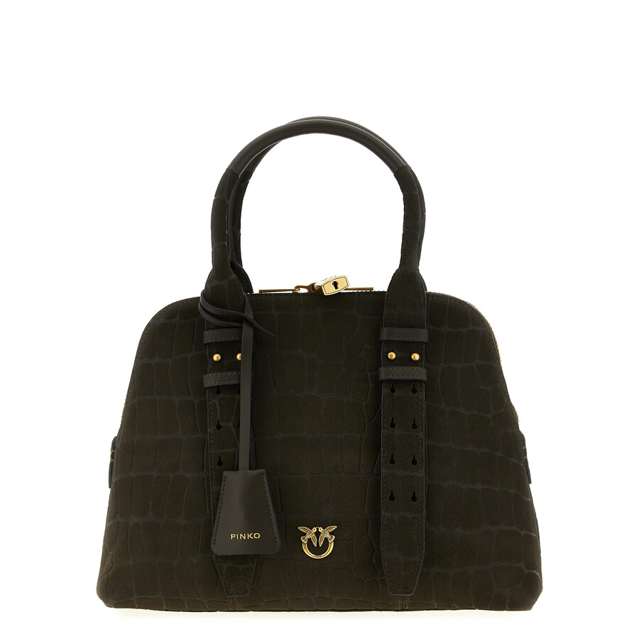 Pinko Escape Bag Small Handbag In Crocodile-print Leather In Multi