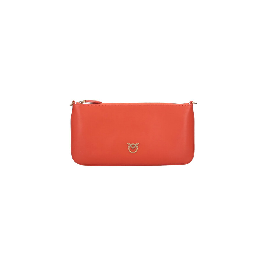 Pinko Horizontal Flat Crossbody Bag In Orange