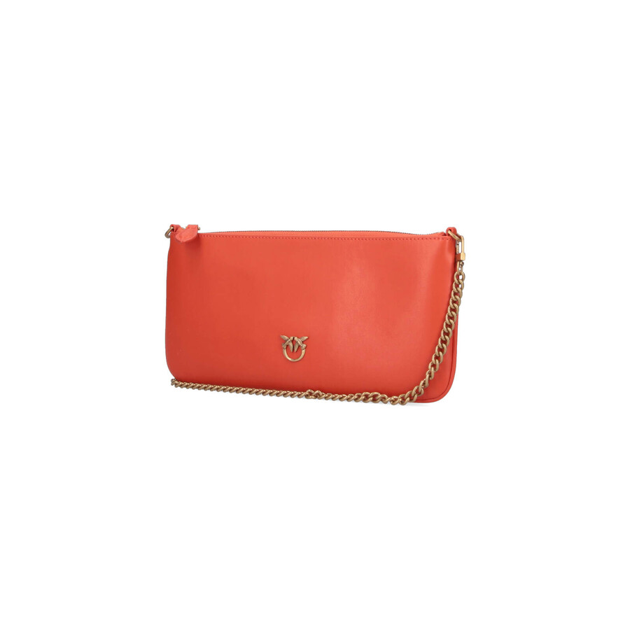 Pinko Horizontal Flat Crossbody Bag In Orange