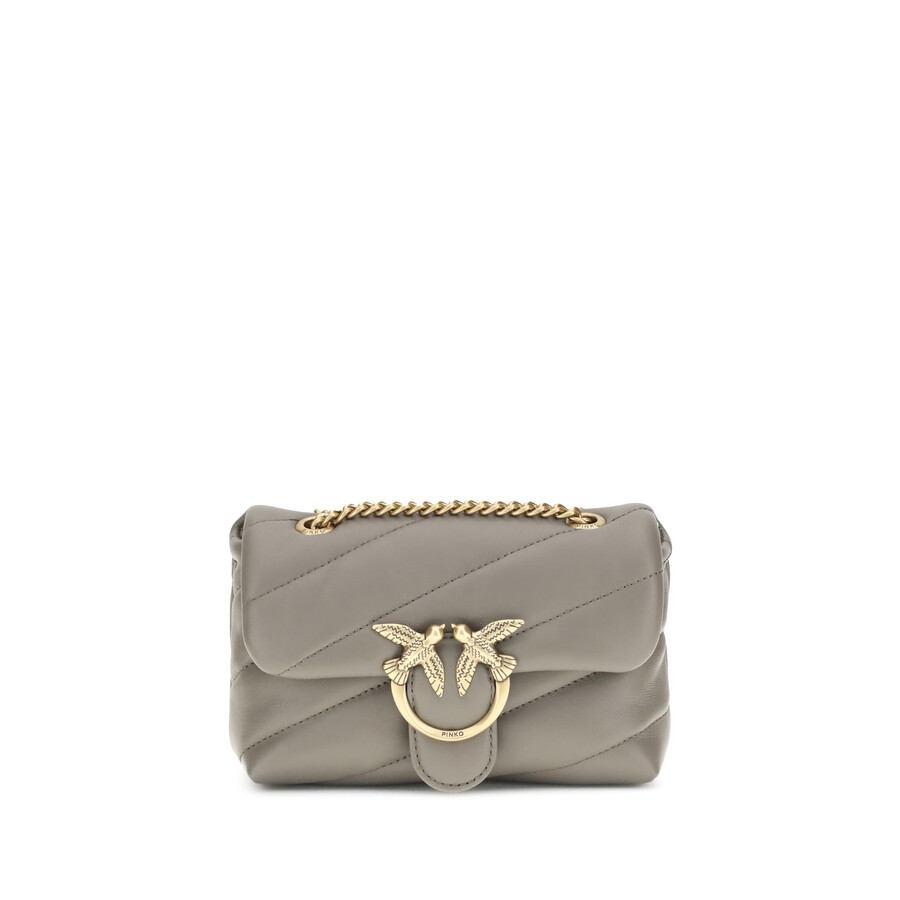 Pinko Love Baby Shoulder Bag In Gray