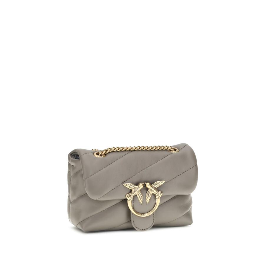 Pinko Love Baby Shoulder Bag In Gray