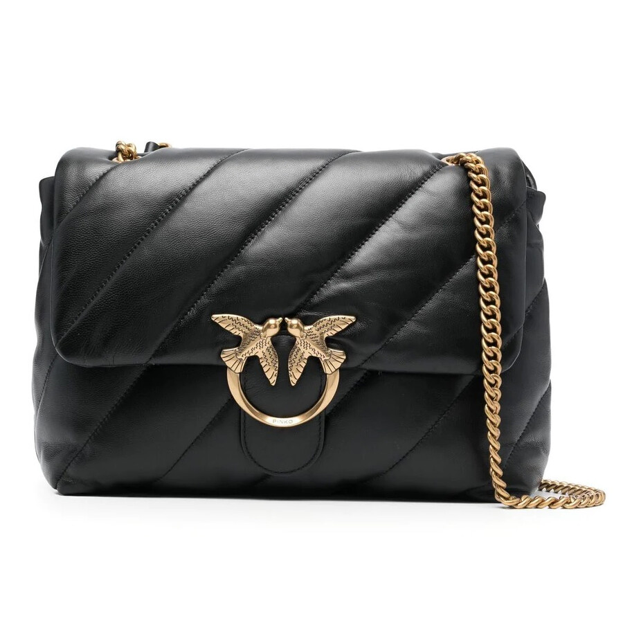 Pinko Love Big Puff Leather Bag In Purple