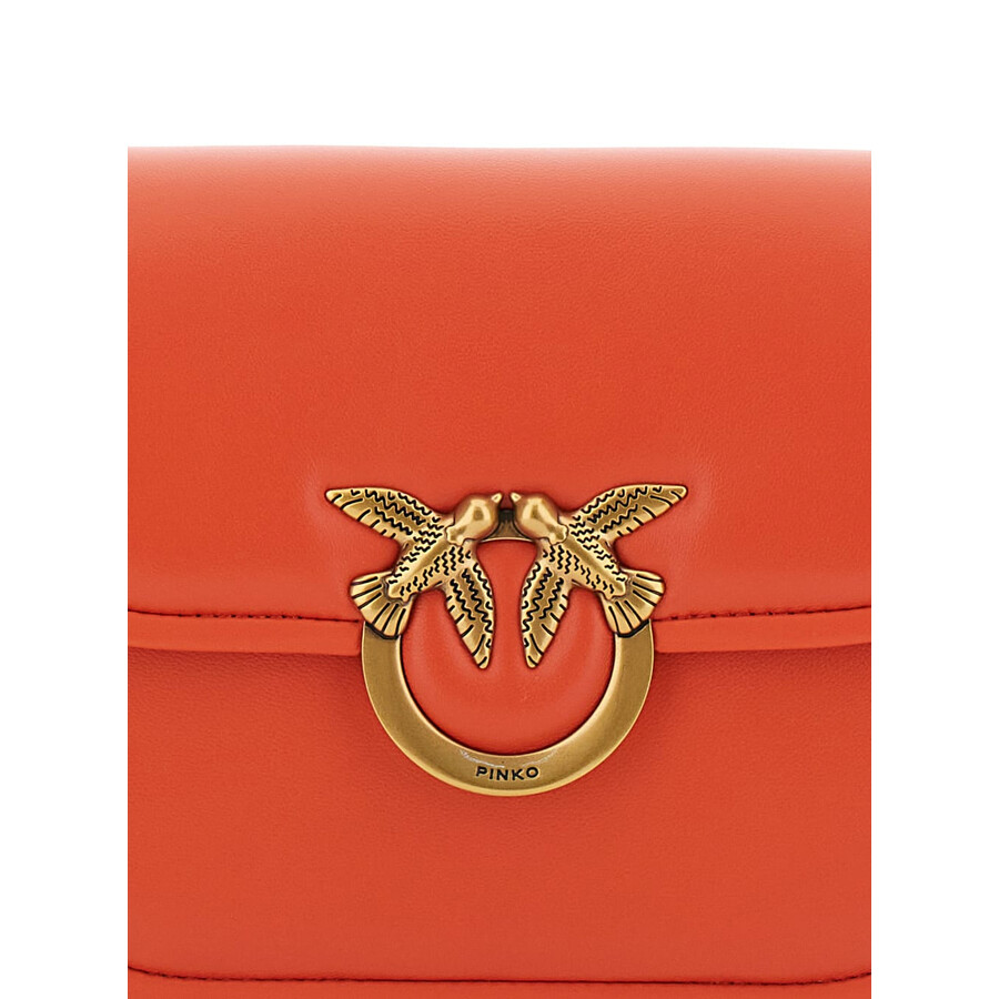 Pinko Love Box Mini Crossbody Bag In Orange