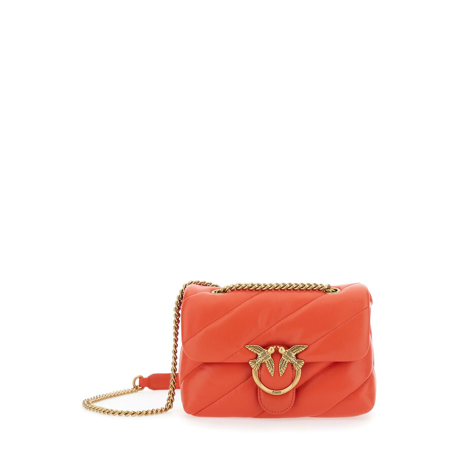 Pinko Love Mini Puff Shoulder Bag In Orange
