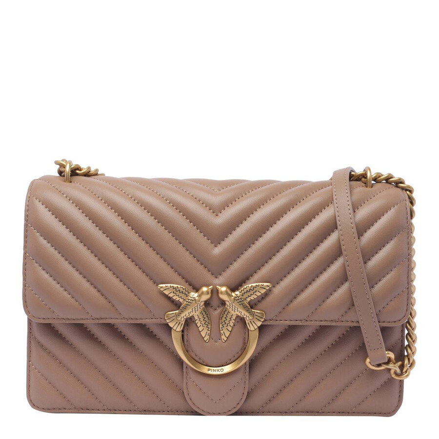 Pinko Love One Classic Chain-linked Crossbody Bag In Pink