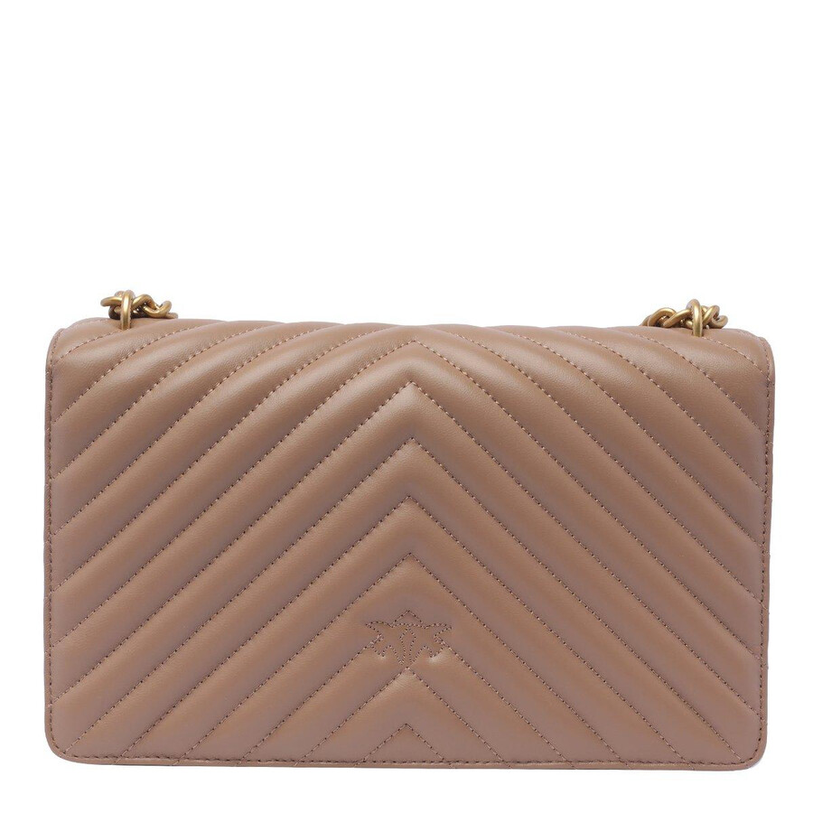 Pinko Love One Classic Chain-linked Crossbody Bag In Pink