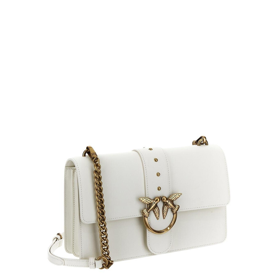 Pinko Love One Classic Shoulder Bag In White