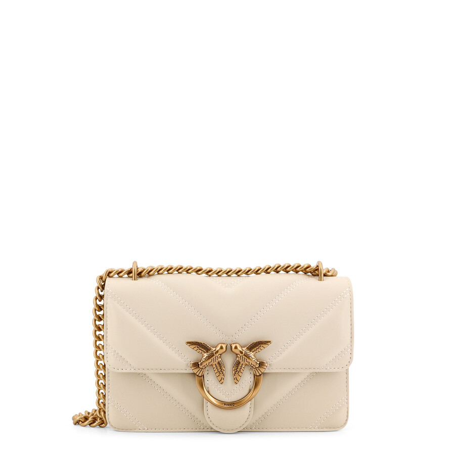 Pinko Love One Mini Shoulder Bag In Neutral
