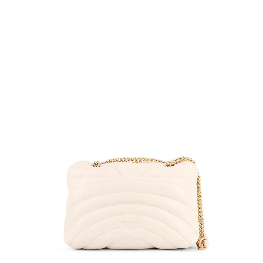 Pinko Love Puff Chain Linked Mini Crossbody Bag In White