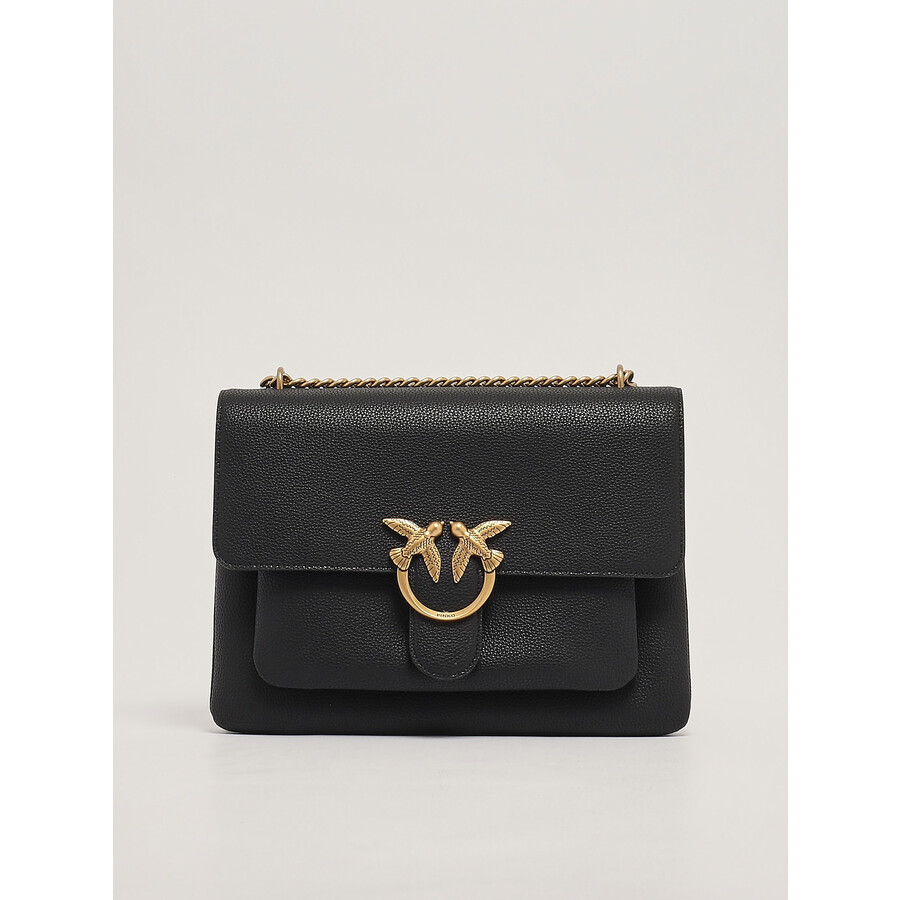 Pinko Love Soft Big Shoulder Bag In Black