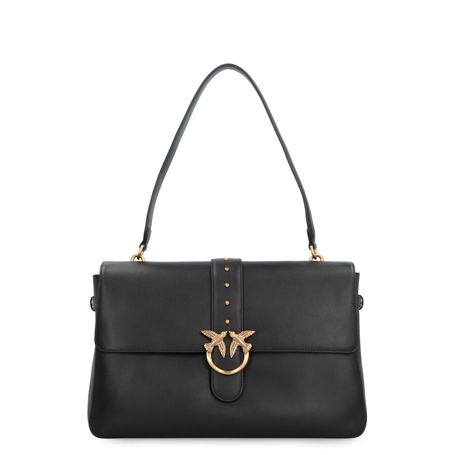 Pinko Maxi Love Bag Slouchy Shoulder Bag In Leather In Black