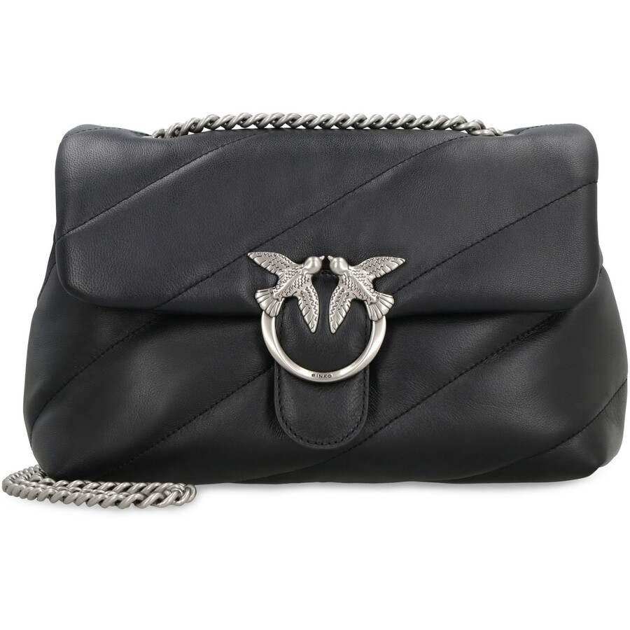 Pinko Maxi Love Classic Puff Leather Bag In Black