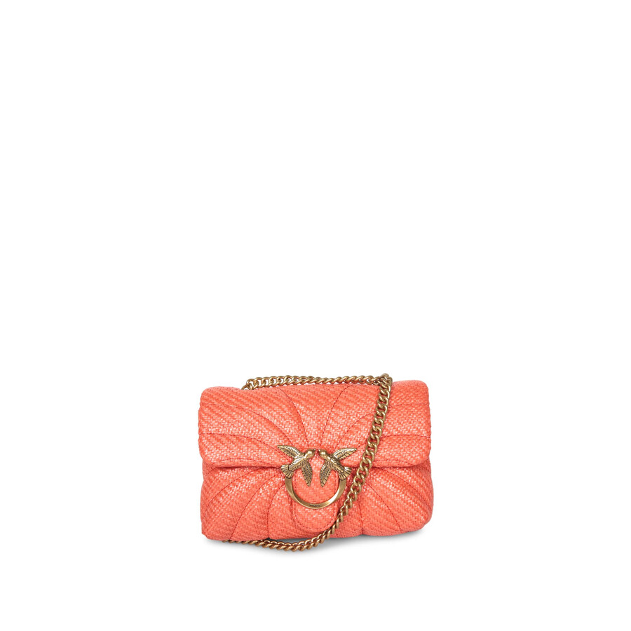 Pinko Mini Love Bag Puff Crossbody Bag In Orange