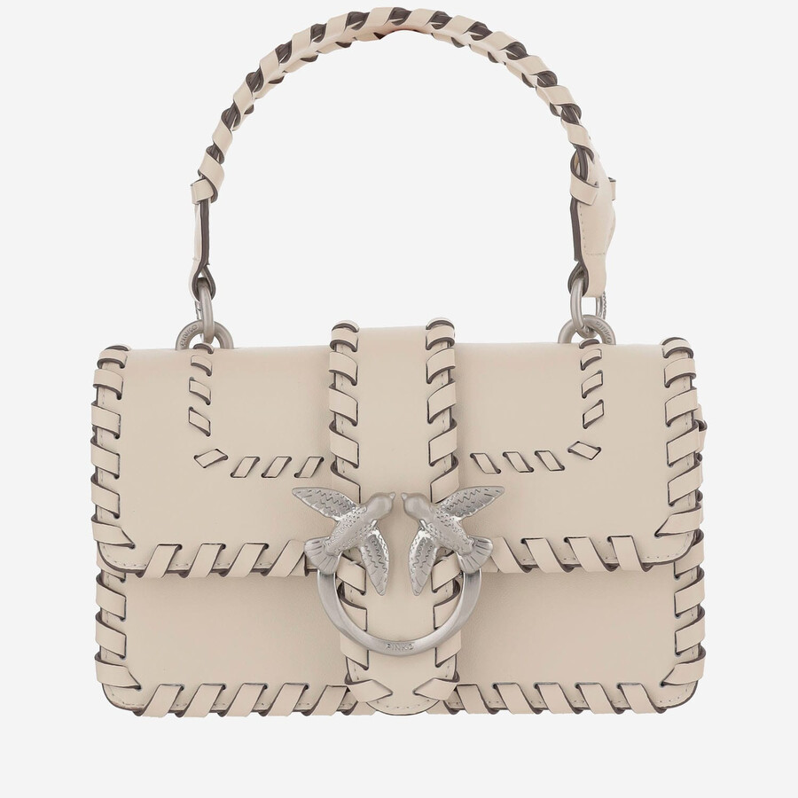 Pinko Mini Love Leather Handbag In White