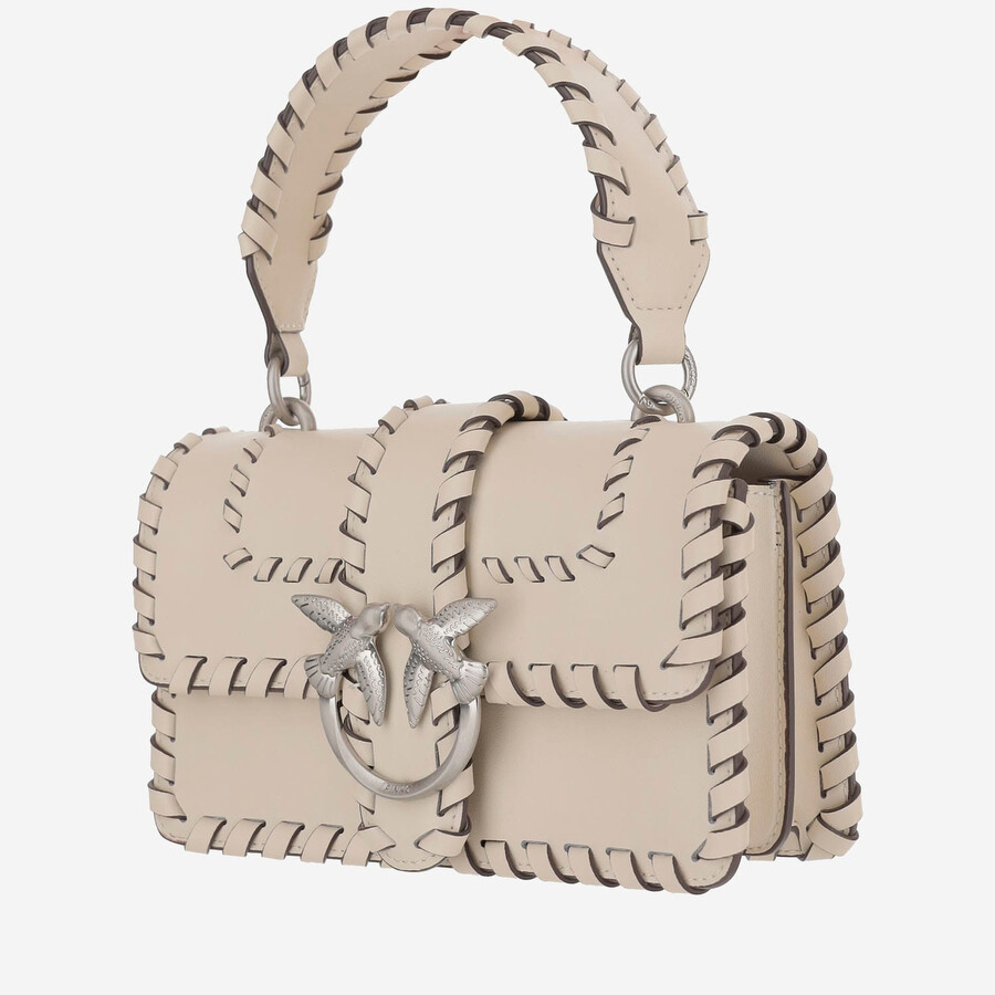 Pinko Mini Love Leather Handbag In White
