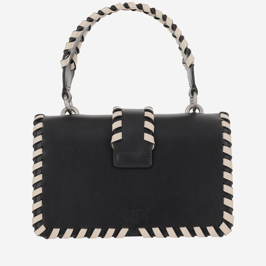 Pinko Structured Black Bag With Clean Lines In Red