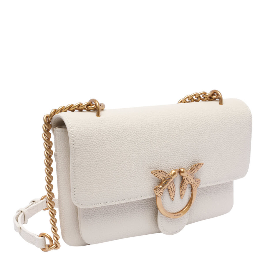 Pinko Mini Love One Soft Crossbody Bag In White