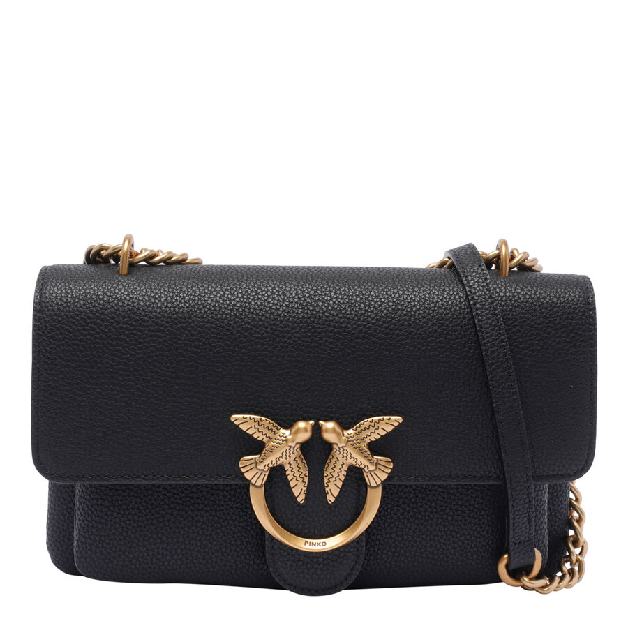 Pinko Mini Love One Soft Crossbody Bag In Black