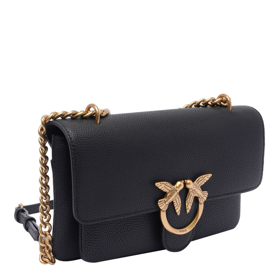 Pinko Mini Love One Soft Crossbody Bag In Black