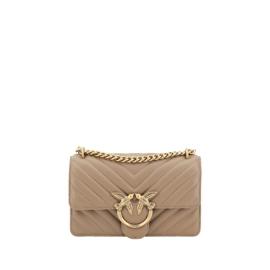 Pinko Mini Love Shoulder Bag In Neutral