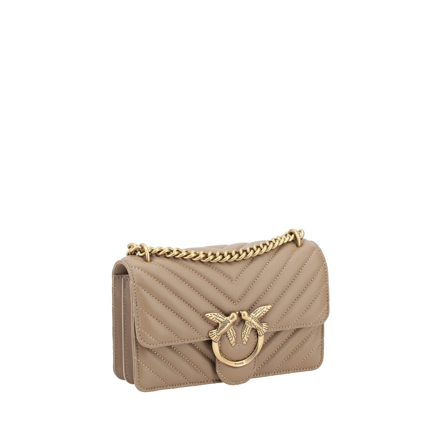 Pinko Mini Love Shoulder Bag In Neutral